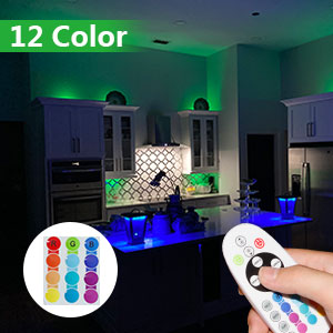 Under Cabinet Lighting Rechargeable 48-LED Remote Lights, Wireless Kitchen Counter Lights Closet Light RGB Bar Perfect for Indoor Pantry Display Shelf Hallway 6 Pack, 15 Color Changing(图8)