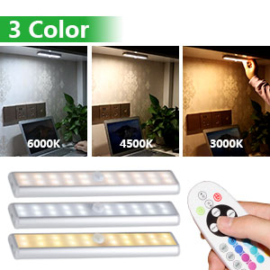 Under Cabinet Lighting Rechargeable 48-LED Remote Lights, Wireless Kitchen Counter Lights Closet Light RGB Bar Perfect for Indoor Pantry Display Shelf Hallway 6 Pack, 15 Color Changing(图9)