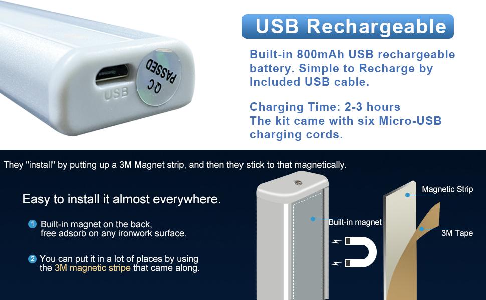 under cabinet lighting chargeable